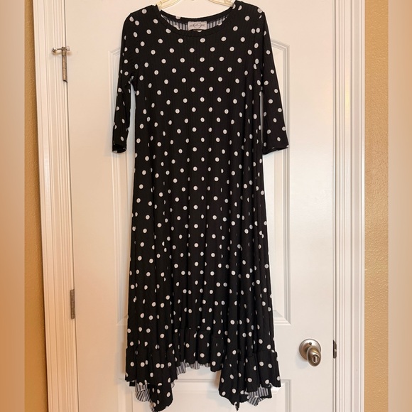 Klassy Girl Dresses & Skirts - Klassy Girl Black and White Polka Dot Dress